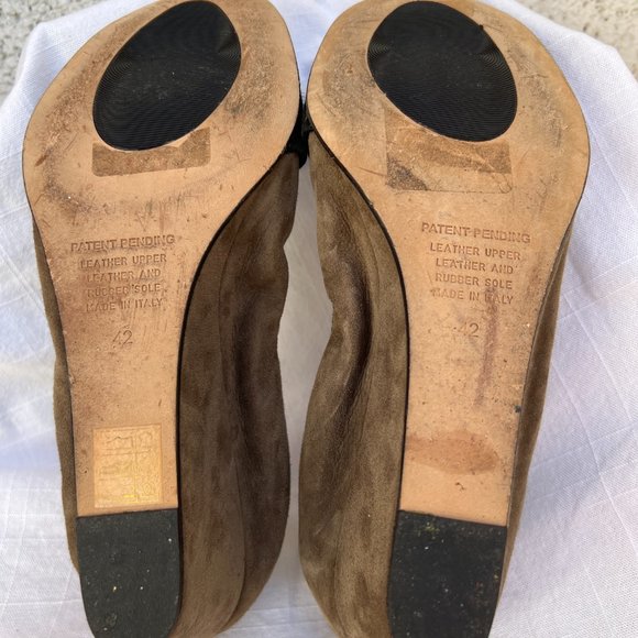 Anyi Lu Handmade In Italy Round Toe Slip On Wedge Shoe Tan/ Black Size 42 - Picture 6 of 7